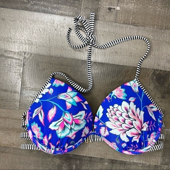 NWOT Shade & Shore Multicolored Floral Bikini Top 34D - Picture 1 of 9